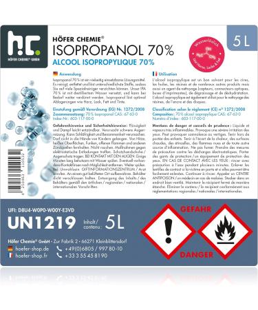 2 x 5L Isopropanol 70% IPA - H fer Chemistry | Solvent Nail & Screen Cleaner Degreaser - International Shipping - Buy Online on GoSupps.com