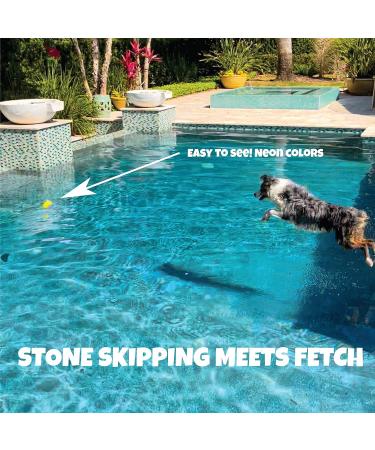 Skip NN' Fetch Small/Medium Floating Dog Toys Qty 2 | Stone Skipping Meets Fetch | Fun for Swimming Pool Lake Beach and Land | Perfect Floating Water Toys for Small/Medium Dogs | S/M - Buy Online on GoSupps.com