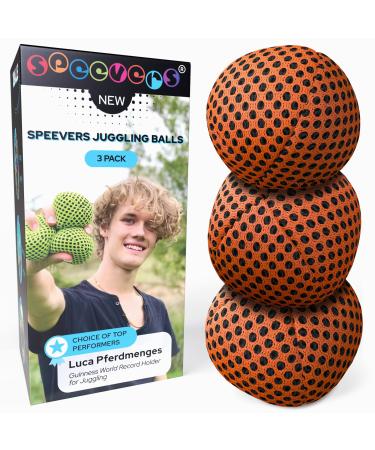 speevers Juggling Balls for Beginners and Professional 120g, XBalls Set of 3 Fresh Design - 5 Beautiful Uni Colors Available, 2 Layers of Net Carry Case, Choice of The World Champions (4.2 oz, Orange) 4.2 oz Orange