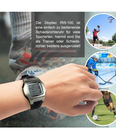 Stoptec RW-100 Referee Watch | 1-99 Minute Timer | Play Time Interruption | Clock & Alarm | 10 Memory Functions - Shop Internationally - Buy Online on GoSupps.com