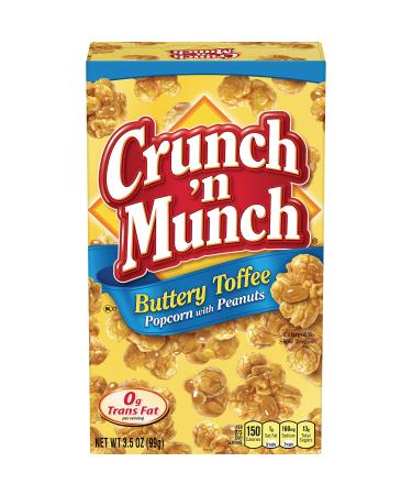 CRUNCH 'N MUNCH Buttery Toffee Popcorn with Peanuts 3.5 oz. (Pack of 12)