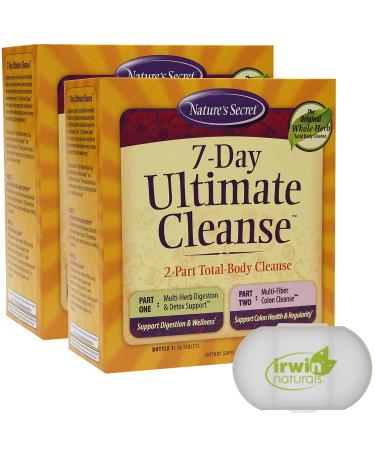 Lumintrail Nature's Secret 7 Day Ultimate Cleanse - 2 Part Total Body Cleanse Promotes Healthy Digestion & Elimination with Detox Blend & Colon Cleanse 2 Packs of 72 Tablets with a Pill Case