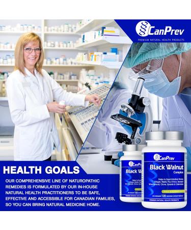 CanPrev - Black Walnut Complex 120 v-caps - Black Walnut Supplement for Digestive Health Stomach Pain Relief Easy Digestion Indigestion Relief & Diarrhea Relief - Anti Inflammatory Supplement - Buy Online on GoSupps.com