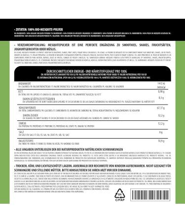 Organic Mesquite Powder (500g) - Caramel Flavored, Gluten-Free, Vegan - 100% Natural - Lab-Tested - 1.1lb Pack - Buy Online on GoSupps.com