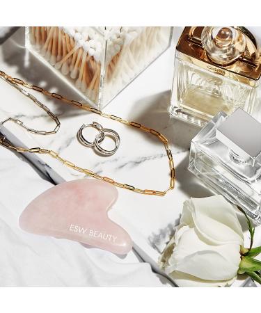 ESW Beauty Hibiscus White Tea Rose Quartz Gua Sha - Revitalize Your Skin Naturally | Shop Internationally - Buy Online on GoSupps.com