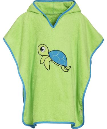 Playshoes Unisex Children's Terry Cloth Poncho Bathrobe Towel S (up to approx. 4 years) Turtle