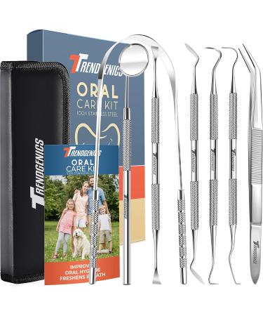 Professional Dental Tools Kit - Stainless Steel Plaque & Calculus Remover Tooth Cleaning Picks Mirror & Tongue Scraper - Dentist-Approved Hygiene Set for Teeth Care - Buy Online on GoSupps.com