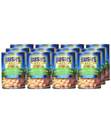 BUSH'S BEST Reduced Sodium Garbanzo Beans 16 oz (12 cans) - Plant Based Protein, Fiber, Low Fat, Gluten Free - Buy Online on GoSupps.com