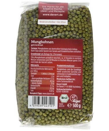 Buy Davert Mung Beans 4-Pack (500g) | Premium Organic Mung Beans for International Shipping - Buy Online on GoSupps.com