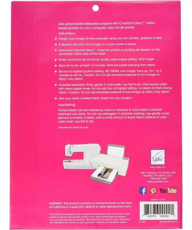 June Tailor Sew-in Colorfast Fabric Sheets - White for Inkjet Printers - Buy Online on GoSupps.com