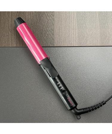 Dual Voltage Travel Ceramic Curling Iron - 1 Inch Mini Size Adjustable Temperature Keratin & Argan Oil - Perfect for Short Hair Includes Storage Bag Hot Pink - Buy Online on GoSupps.com
