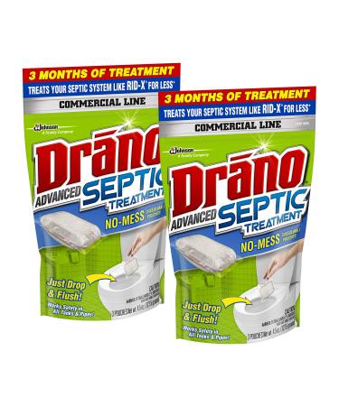Drano Advanced Septic Tank Treatment, 3 Pouches, 4.5 oz (Pack of 2) 3 Count (Pack of 2)