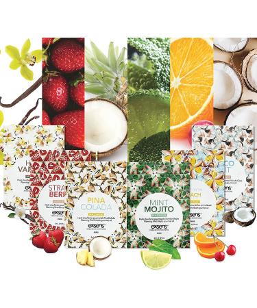 Exsens Gourmet Warming Massage Oil 6 Sampler Pack - 3ml Each - Non-Staining, All Natural, Vegan - Flavored Massage Oil - One Time Use - Pack of 6 - Buy Online on GoSupps.com