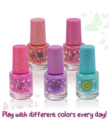 Hot Focus Kids Nail Polish Set for Girls - 5 Piece Colorful Scented Water Based Washable Quick-Dry Peel Off Nail Art Set - Buy Online on GoSupps.com