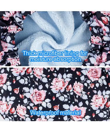 Luxury Waterproof Reusable Shower Cap for Women | Double Layers Microfiber Terry Lined | Dry Hair Function | Adjustable Large Size | Ideal for Long Hair | Pack of 1 - Buy Online on GoSupps.com