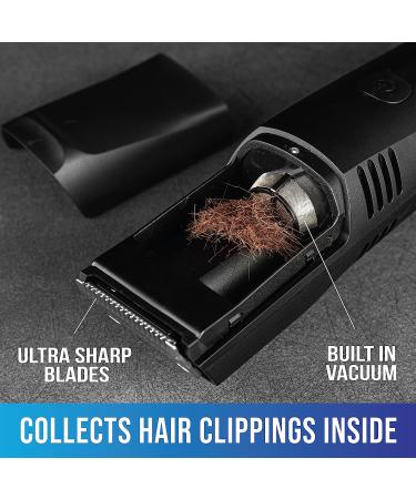 Vacutrim Professional Vacuum Hair Trimmer - Cordless Rechargeable Shaver for Men's Beard & Mustache - Ultra Sharp Stainless Blade - As Seen on TV - Buy Online on GoSupps.com