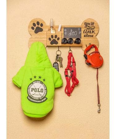 Emotiset Wooden Wall Hangers with 6 Hooks Customizable Dog & Pet Accessory Organizer with Chalkboard & Marker | Ideal for Animal Lovers - Buy Online on GoSupps.com