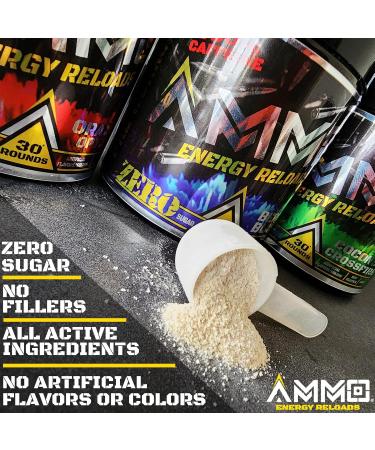 AMMO Energy Reloads Pre Workout Powder - 300mg Caffeine Zero Sugar Vital Aminos and Electrolytes No Artificial Flavors or Colors (Orange Optics) - Buy Online on GoSupps.com