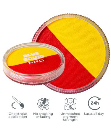 Buy Blue Squid Pro Schminke Red & Yellow Split Face Paint - 30g for Adults & Kids | Perfect for Carnival & SFX Makeup - Buy Online on GoSupps.com
