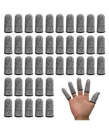 TSHAOUN 40 Pcs Finger Cots Finger Protectors Anti Cutting Finger Cover Reusable Anti-Slip Finger Sleeve Cut Resistant Protection for Garden Kitchen Work Sculpture Agricultural Affairs (Grey)