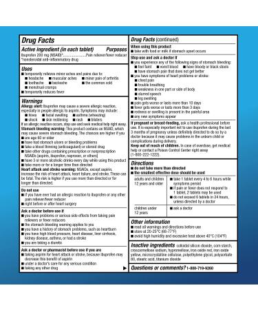 Amazon Basic Care Ibuprofen 200mg - 200 Coated Tablets - Buy Online on GoSupps.com