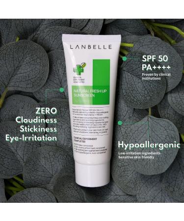 LANBELLE Fresh Up Soothing and Cooling Sunscreen SPF 50+ PA++++ - 2.53 fl oz - For Men and Women - Non-Sticky, Reef-Safe Formula for Sensitive, Acne-Prone Skin - Buy Online on GoSupps.com