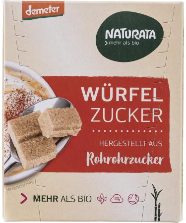 Naturata organic sugar cubes made from raw cane sugar (2 x 500 gr) 500 g (pack of 2)