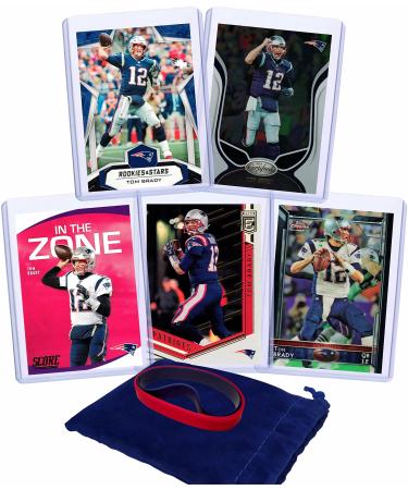 Tom Brady Football Cards Assorted (5) Bundle - New England Patriots Trading Cards