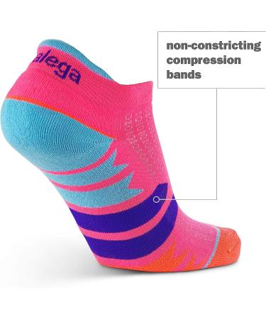 Enduro Arch Support Running Socks for Women - Medium Bright Lilac/Neon Aqua (1 Pair) - Buy Online on GoSupps.com