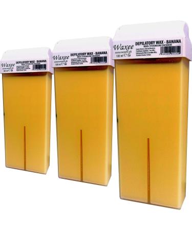 6-Pack Waxee 100ml Roll-On Wax Cartridges - 3 Banana & 3 Strawberry | UK Brand | Roller Wax Refill - Buy Online on GoSupps.com