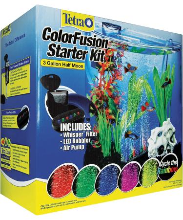 Tetra ColorFusion 3 Gallon Half-Moon Aquarium Kit with Bubbler & Color-Changing Light - Buy Online on GoSupps.com