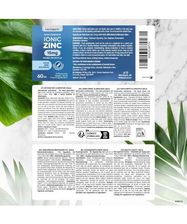 Zinc Dietary Supplement in Drops 15mg | Premium Liquid Zinc Sulphate | High Dosed | Liquid Ionic Zinc | by Horbaach - Buy Online on GoSupps.com