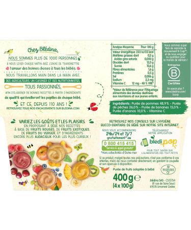  Bl dina Bl dina 4 Fruit Harmony Cups From 6 months 4 x 100g - Buy Online on GoSupps.com