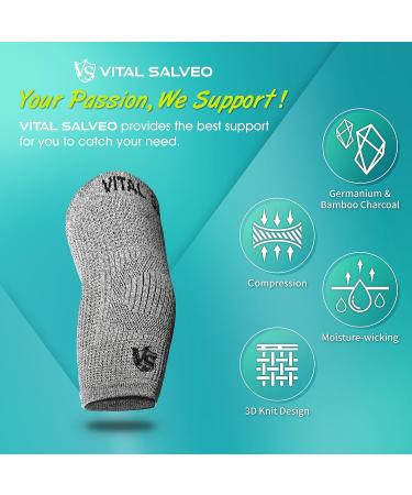 Vital Salveo Fitness Mild Compression Elbow Sleeve Brace - Medium (1PC) for Joint Protection - Ideal for Athletes - International Shipping Available - Buy Online on GoSupps.com