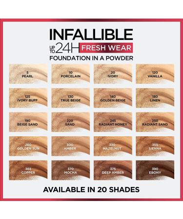 L'Oreal Infallible 24H Fresh Wear Foundation Powder 120 Vanilla - 0.31 oz - Buy Online on GoSupps.com