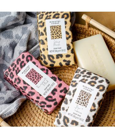 Ministry of Soap Pomegranate and Oud Scented Soap Bar Wild Side Inspired with Pink Leopard Print Design Naturally Coloured and Triple-Milled 200g - Buy Online on GoSupps.com
