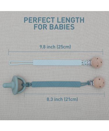 Silicone Dummy Clip Pacifier Holder for Baby Girls and Boys - Hunter Green+Misty Jade - Buy Online on GoSupps.com