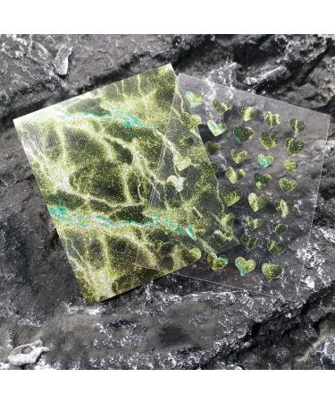 Nail Decoration 3D Adhesive Decals Amber Green Nail Sticker Aurora Ice Cube Glitter(02) Style02 - Buy Online on GoSupps.com