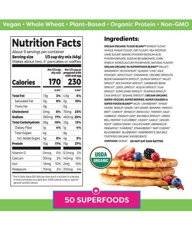 Orgain Protein Pancake & Waffle Mix - 50 Superfoods  15 oz | Healthy Breakfast Option - Buy Online on GoSupps.com