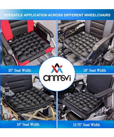 ANMSVI Air Inflatable Wheelchair Seat Cushion for Car & Office Adjustable Firmness for Coccyx - Black With Grey Cover - Buy Online on GoSupps.com