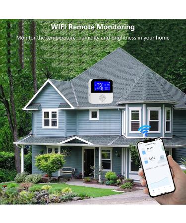 WiFi Hygrometer Thermometer with External Probe - Wireless Digital Monitor for Home, Greenhouse, Fish Tank & Refrigerator - Tuya App Compatible - Real-time Sync & Backlight LCD - Buy Online on GoSupps.com