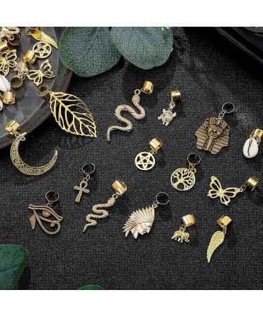 40 Pcs Gold Hair Clips for Braids Locs - African Style Hair Accessories with Butterfly DIY Charms for Braiding - Buy Online on GoSupps.com