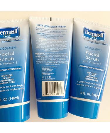 Buy Dermasil Facial Scrub with Vitamin E - Invigorating 5 FL OZ Tubes (Pack of 3) | International Shipping Available - Buy Online on GoSupps.com