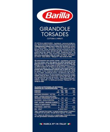 Barilla Classic Girandole Twists No. 34 with Durum Wheat Semolina Always Al Dente 1 kg - Pack of 3 - Buy Online on GoSupps.com
