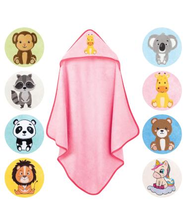 Laynenburg Premium hooded towel baby - bath towel made of 100% cotton - Oeko Tex - towel with hood for newborns & children - bath towel baby towel girl boys (like 80 x 80cm) altrosa giraffe