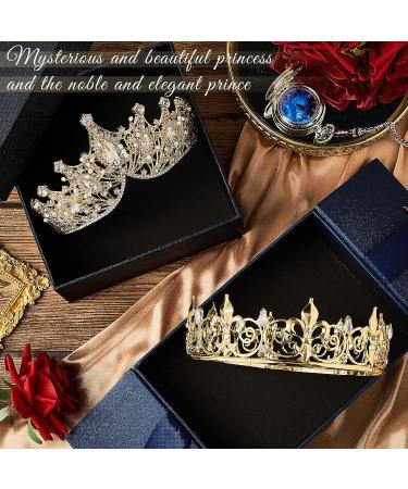 Baroque Gold Crowns Set - King & Queen Tiara Headbands for Prom Party - Buy Online on GoSupps.com
