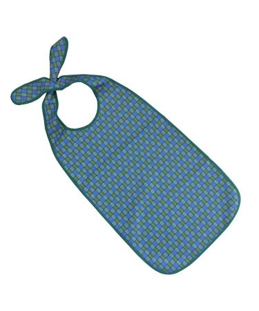 PFLEGE POINT clothing protector/dining apron for adults with snap fastener waterproof green-blue