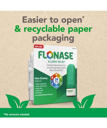 Flonase Allergy Relief Nasal Spray 24 Hour Non Drowsy Allergy Medicine Metered Nasal Spray - 60 Sprays 0.34 Fl Oz (Pack of 1) Spray - Buy Online on GoSupps.com