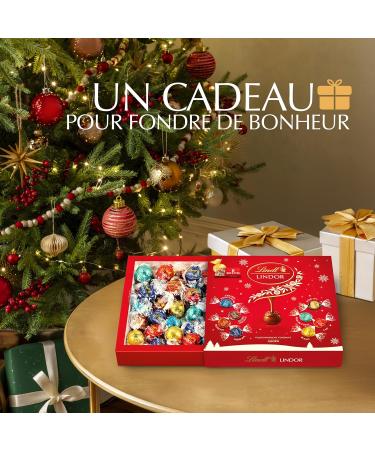 Lindt - Bo te Partage LINDOR - Assortiment de Chocolats au Lait Blancs Noir 70% Noix de Coco Double Chocolat Caramel Pointe de Sel Noisettes et Noir 45% - C ur fondant - Id al pour No l 371g Bo te Partage 371g - Buy Online on GoSupps.com