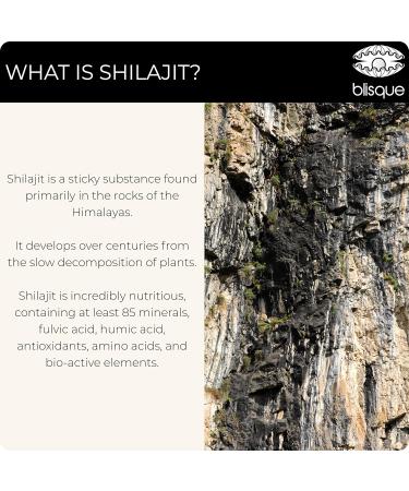 Blisque Pure Himalayan Organic Shilajit Resin Gummies Supplement | Contains Fulvic Acid and Trace Minerals | Authentic and Natural | 52 Gummies - Buy Online on GoSupps.com